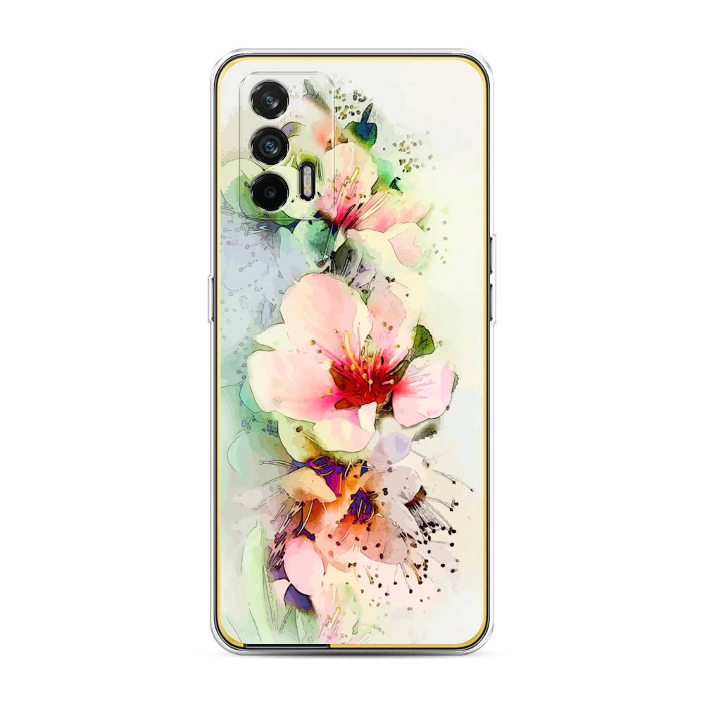 

Чехол на Oppo Realme GT "Нежные цветы", Зеленый;розовый, 256350-2