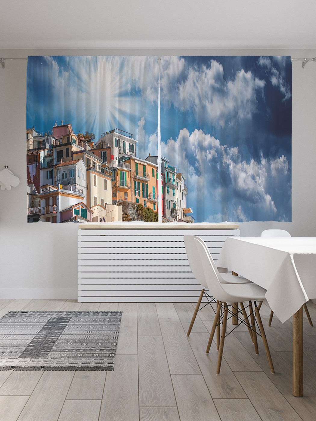 

Шторы с фотопечатью JoyArty "Дома Манаролы" из сатена, 290х180 см, Дома Манаролы