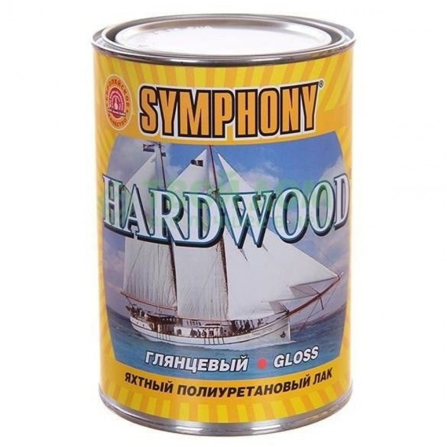 SYMPHONY Лак для дерева яхтный Symphony Hardwood глянцевый 0,9 л , Прозрачный