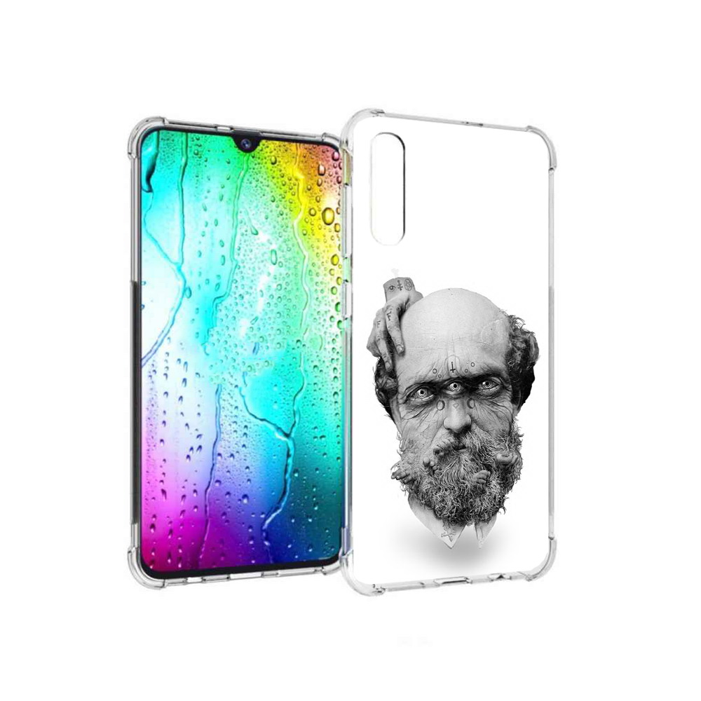 

Чехол MyPads Tocco для Samsung Galaxy A30s страшный бородатый мужчина абстракция, Прозрачный, Tocco