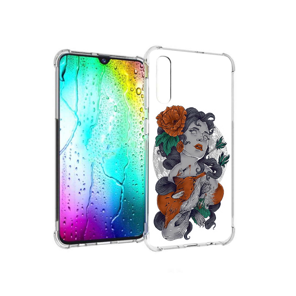 

Чехол MyPads Tocco для Samsung Galaxy A30s темная девушка с лисой (PT226907.519.639), Прозрачный, Tocco