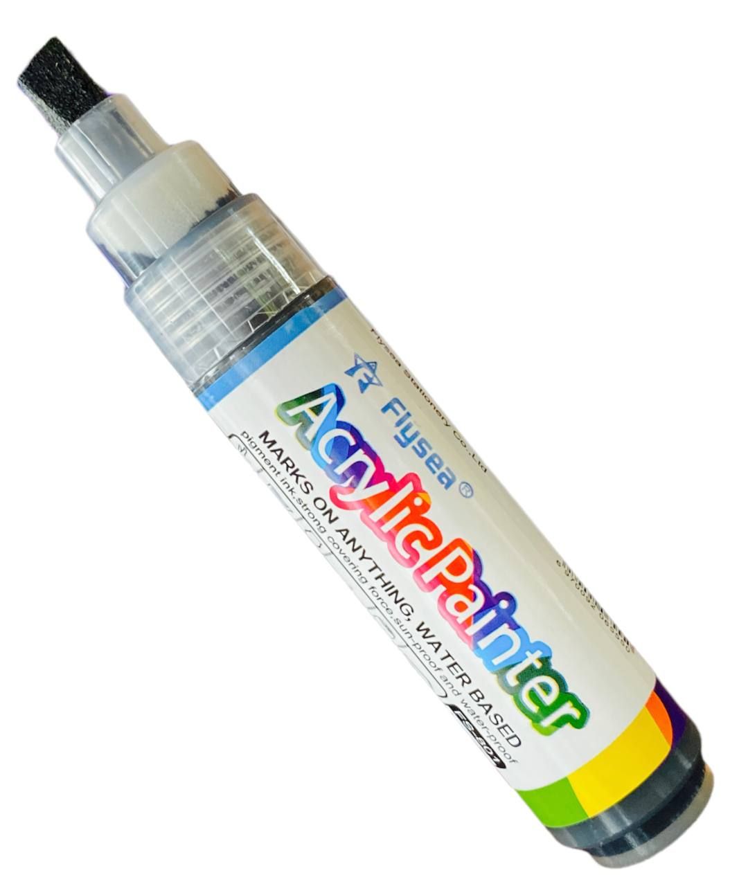 Маркер-краска акриловый Flysea Acrylic Painter 8.5 мм, скошенный наконечник, черный