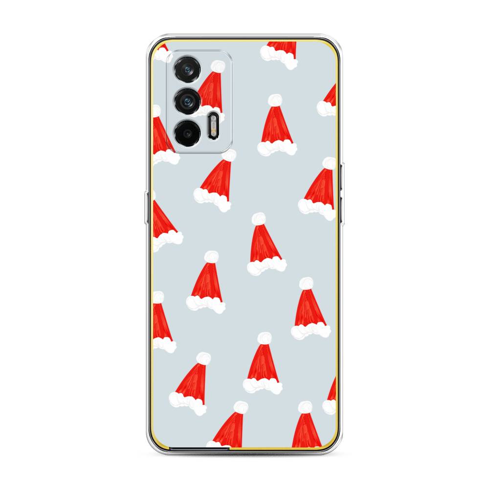 

Чехол на Oppo Realme GT "Новогодние шапочки", Белый;красный;серый, 256350-5