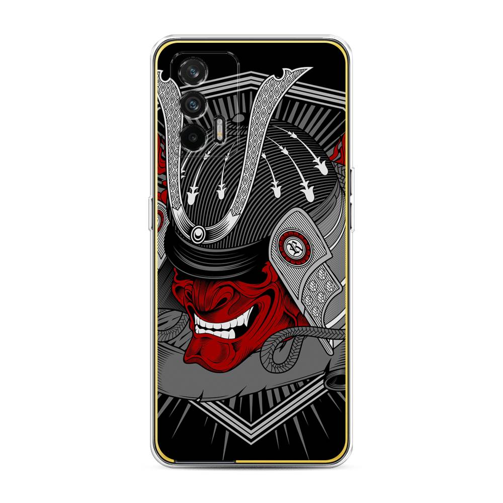 

Чехол на Oppo Realme GT "Красная маска самурая", Белый;красный;черный, 256350-4