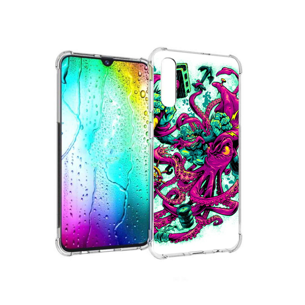 

Чехол MyPads Tocco для Samsung Galaxy A30s фиолетовый кракен (PT226907.519.657), Прозрачный, Tocco