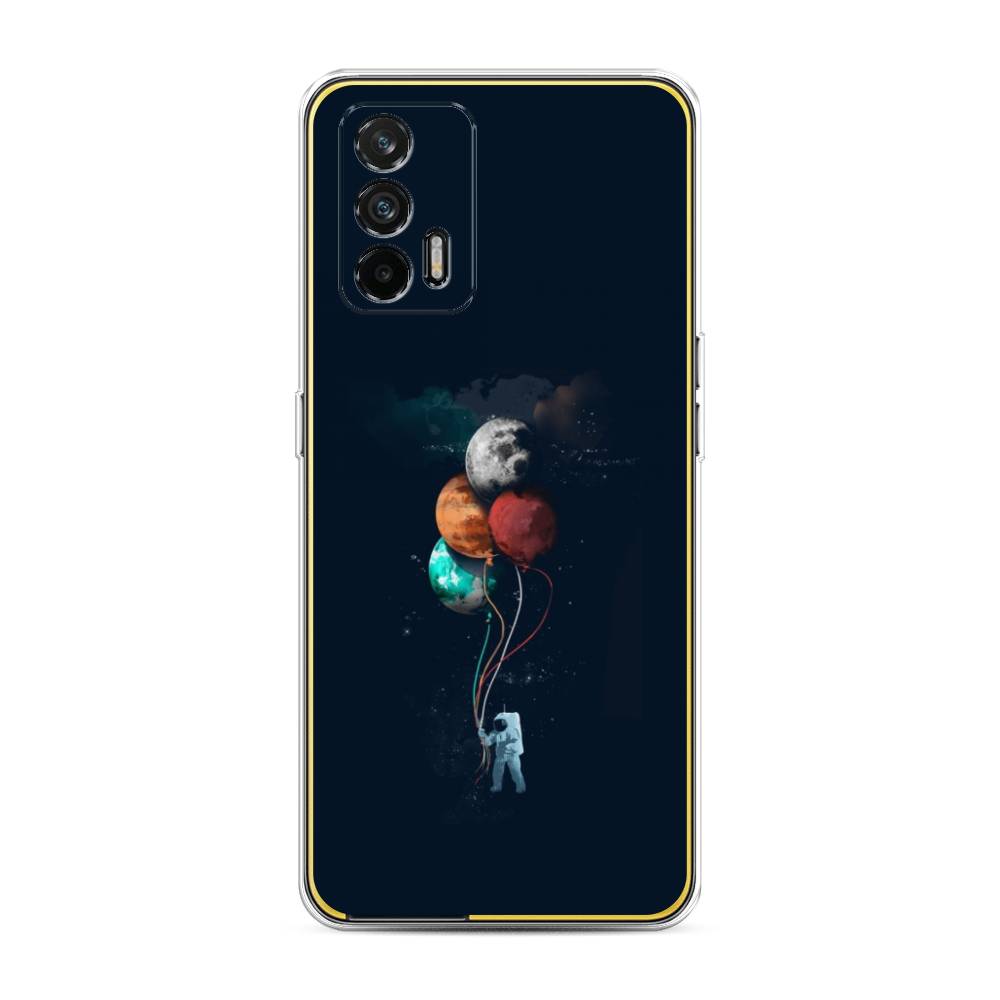 

Чехол на Oppo Realme GT "Космонавт с шариками", Разноцветный, 256350-4