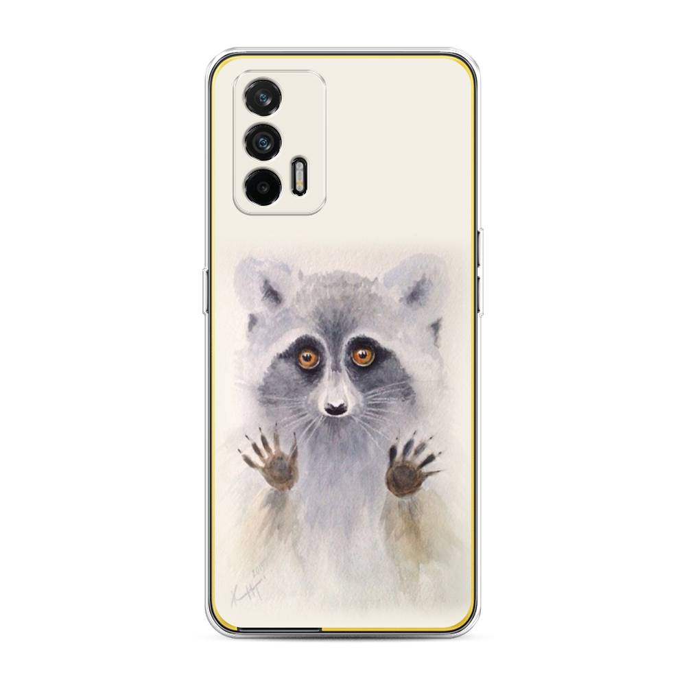 

Чехол на Oppo Realme GT "Енот за стеклом", Бежевый;серый, 256350-4