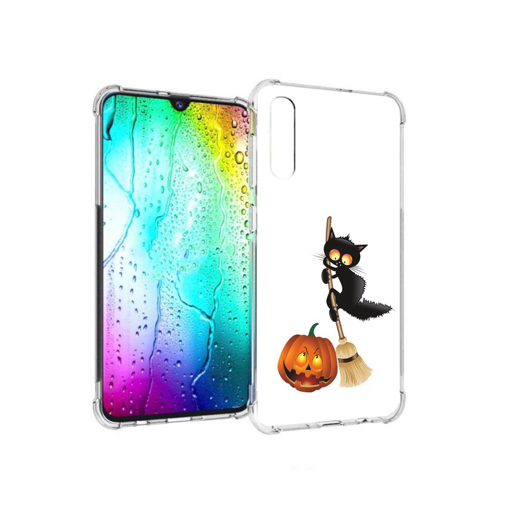 

Чехол MyPads Tocco для Samsung Galaxy A30s хэлуинский котик (PT226907.519.667), Прозрачный, Tocco