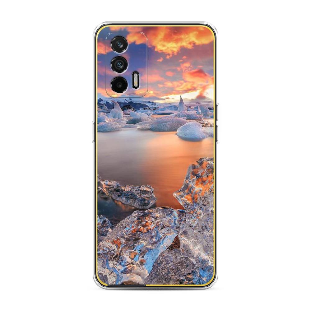 

Чехол на Oppo Realme GT "Ледники", Синий;оранжевый, 256350-2