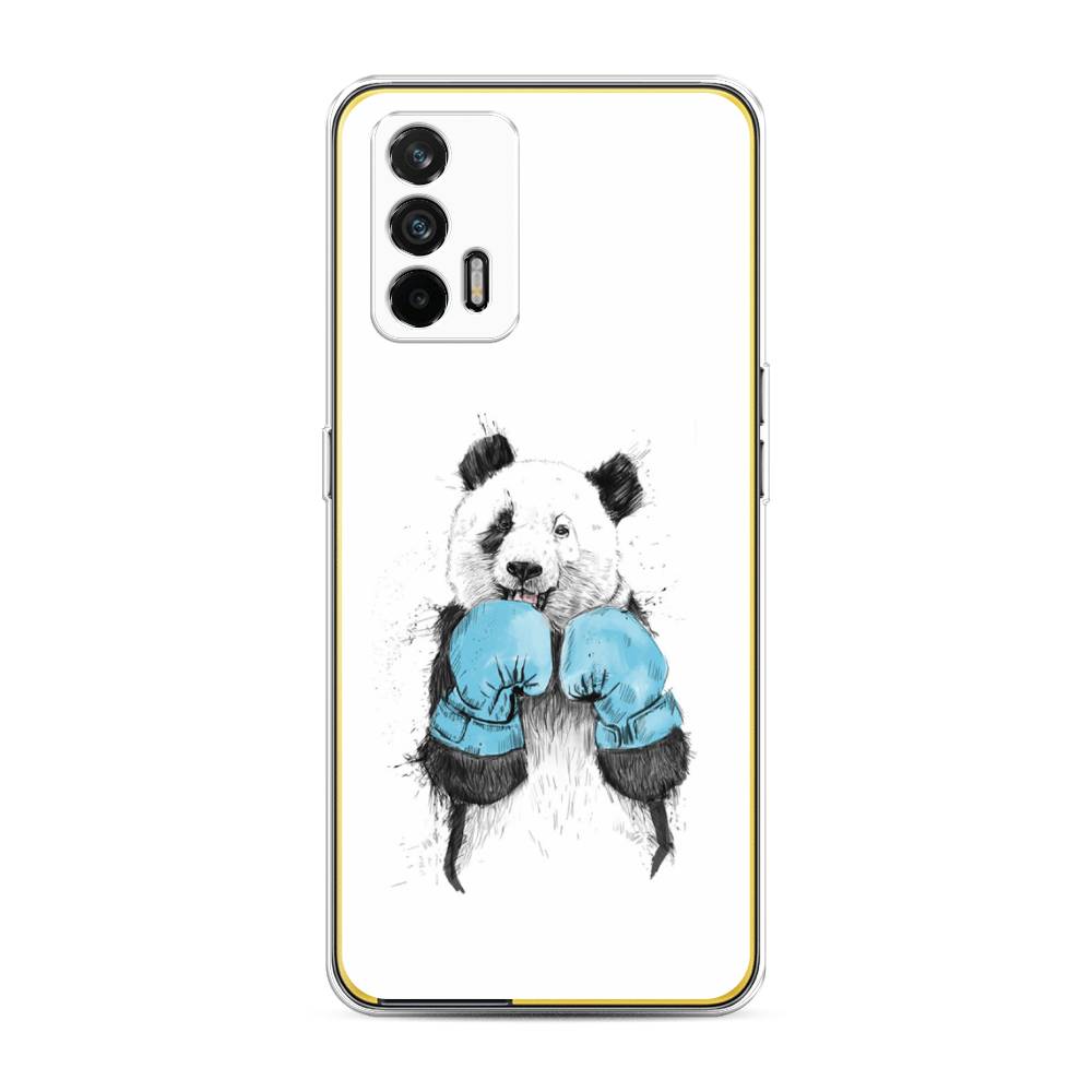 

Чехол на Oppo Realme GT "Панда боксер", Голубой;белый;серый, 256350-1