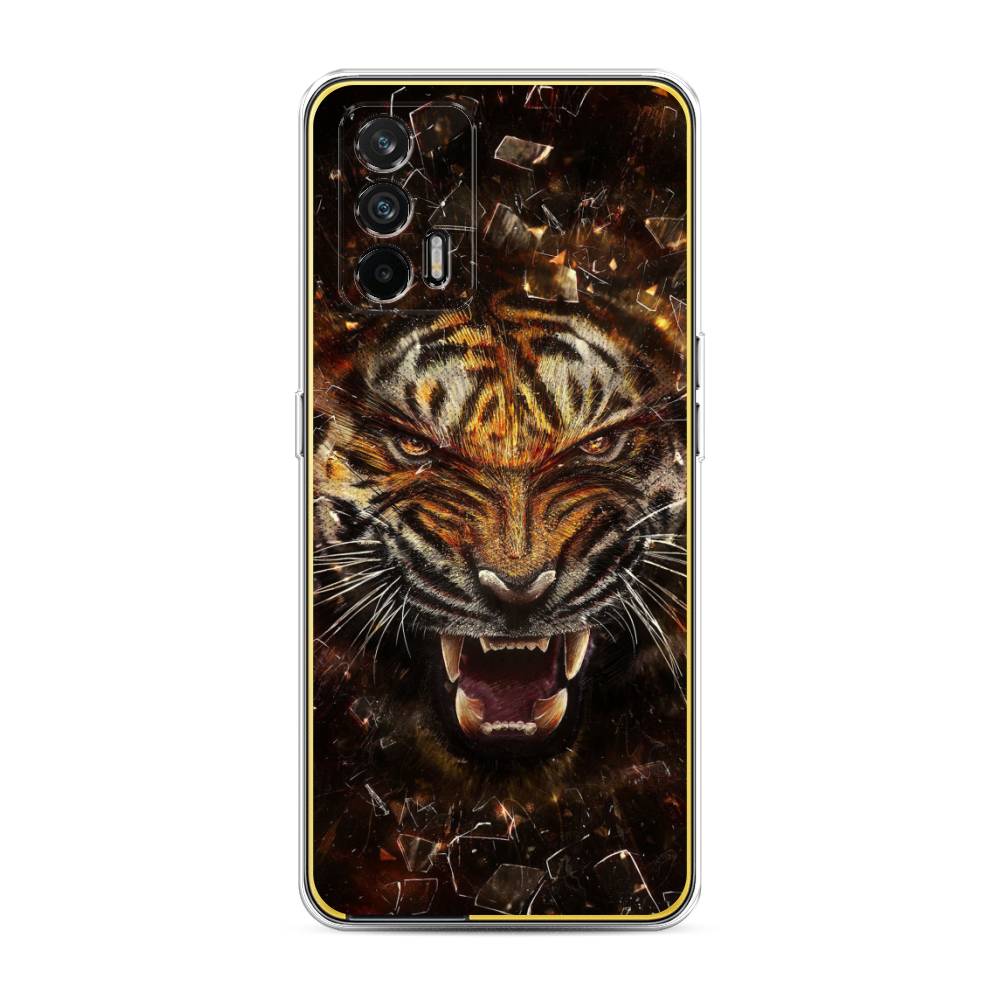 

Чехол на Oppo Realme GT "Тигр осколки", Оранжевый;серый;черный, 256350-1