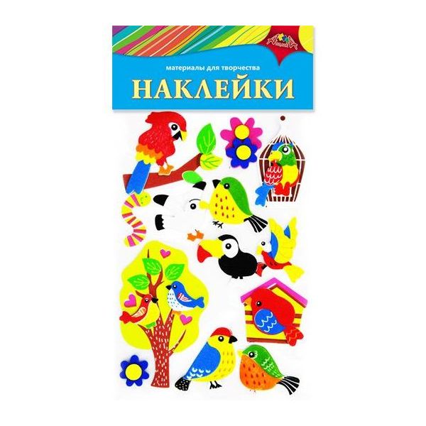 Наклейки из эва 3D Яркие птички ассорти 399₽