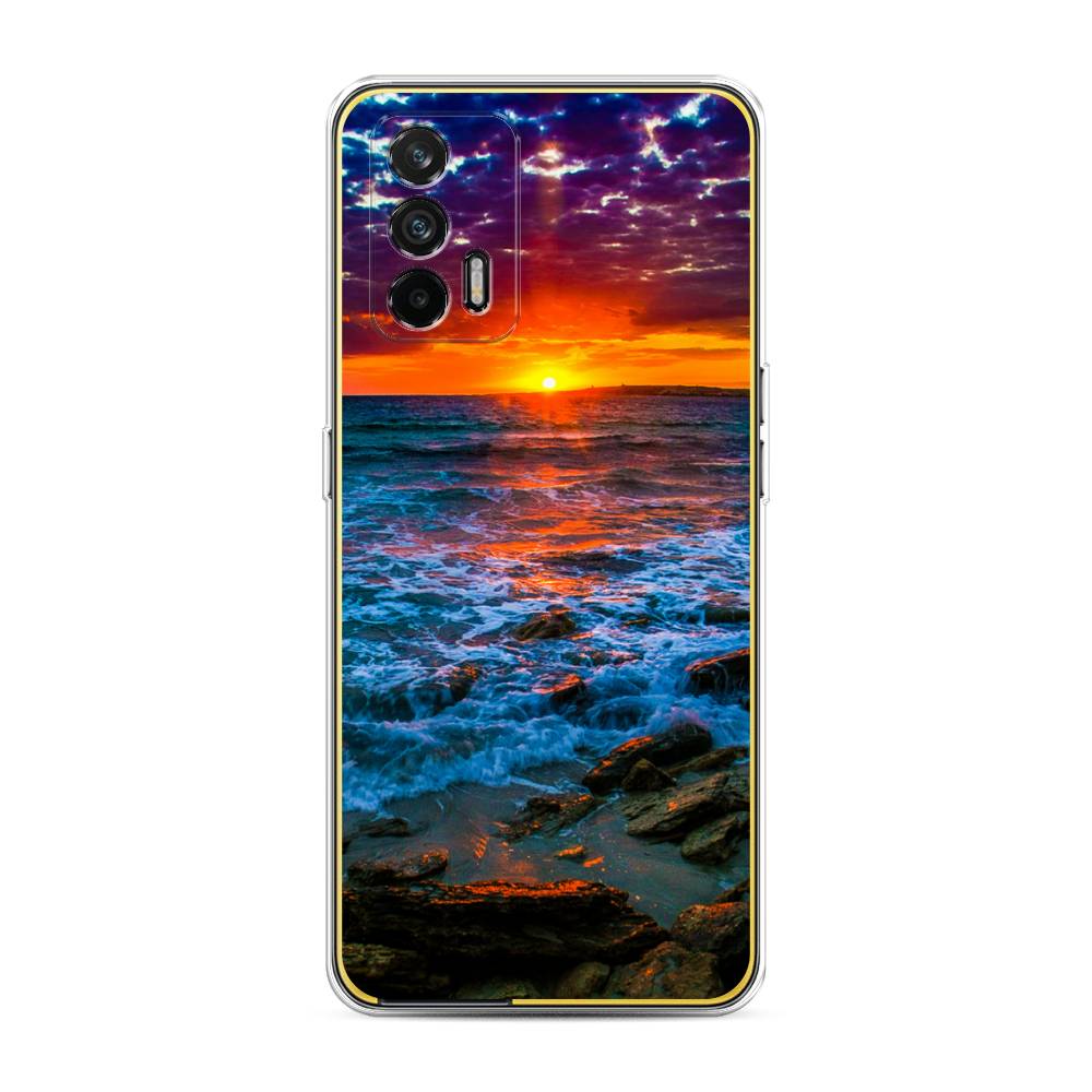 

Чехол на Oppo Realme GT "Закат 1", Оранжевый;синий, 256350-2
