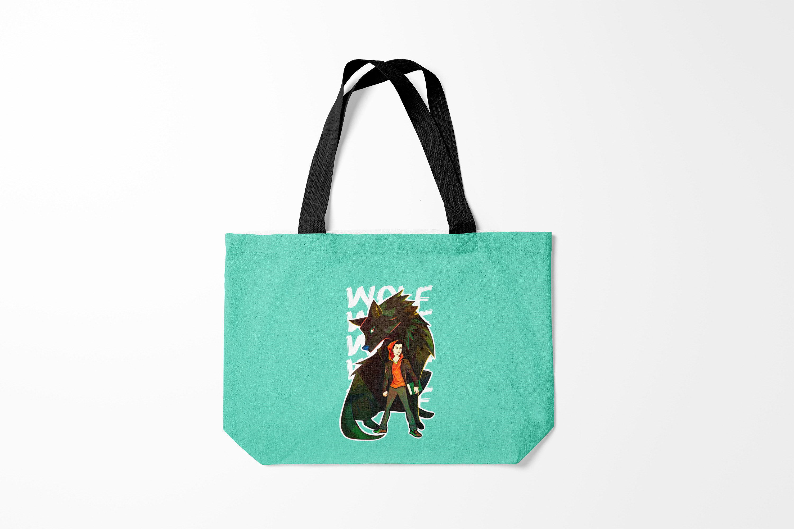 

Сумка шoппер унисекс Burnettie Волчонок Wolf, голубой, Волчонок Wolf