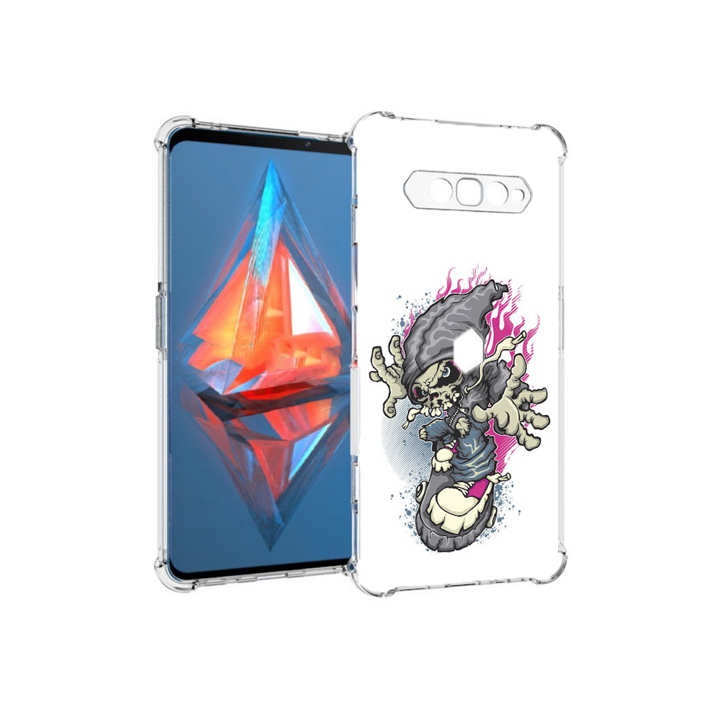 фото Чехол mypads tocco для xiaomi black shark 4 нарисованный скелет на скейт борде