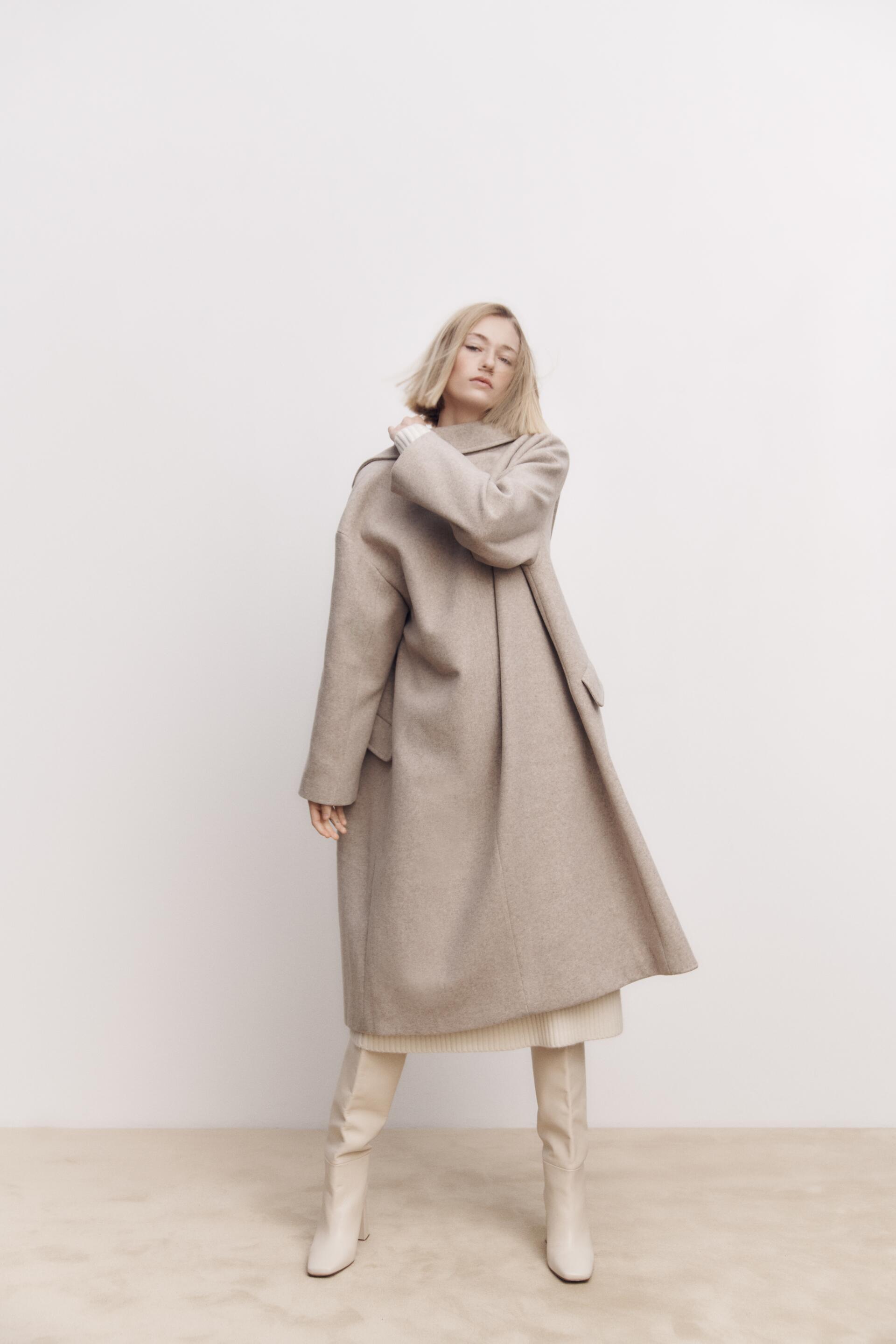 

Пальто женское ZARA 03046077 коричневое 2XL (доставка из-за рубежа), 03046077