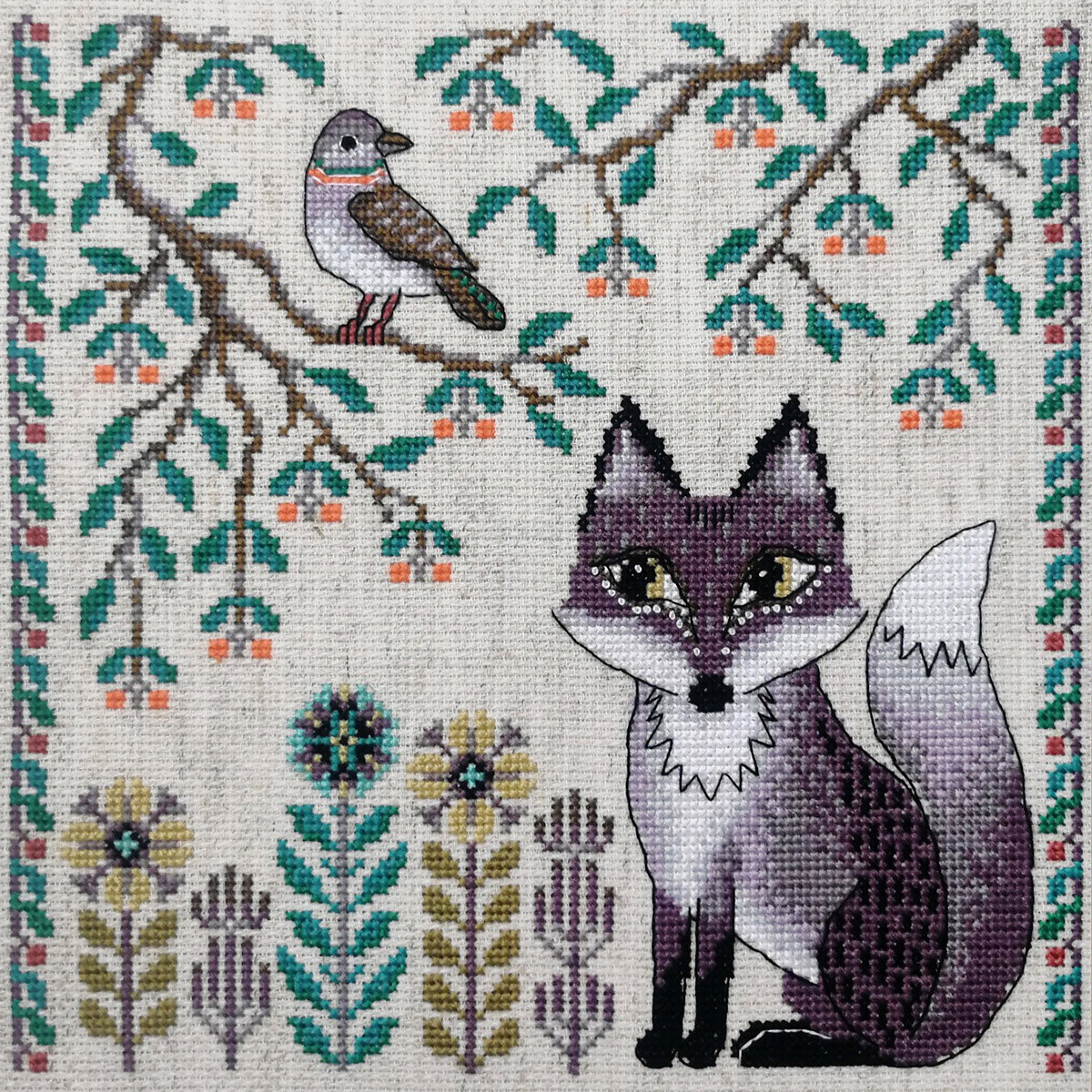 

Вышивка крестом Марья Искусница Лисонька, 20x20 см, Лисонька
