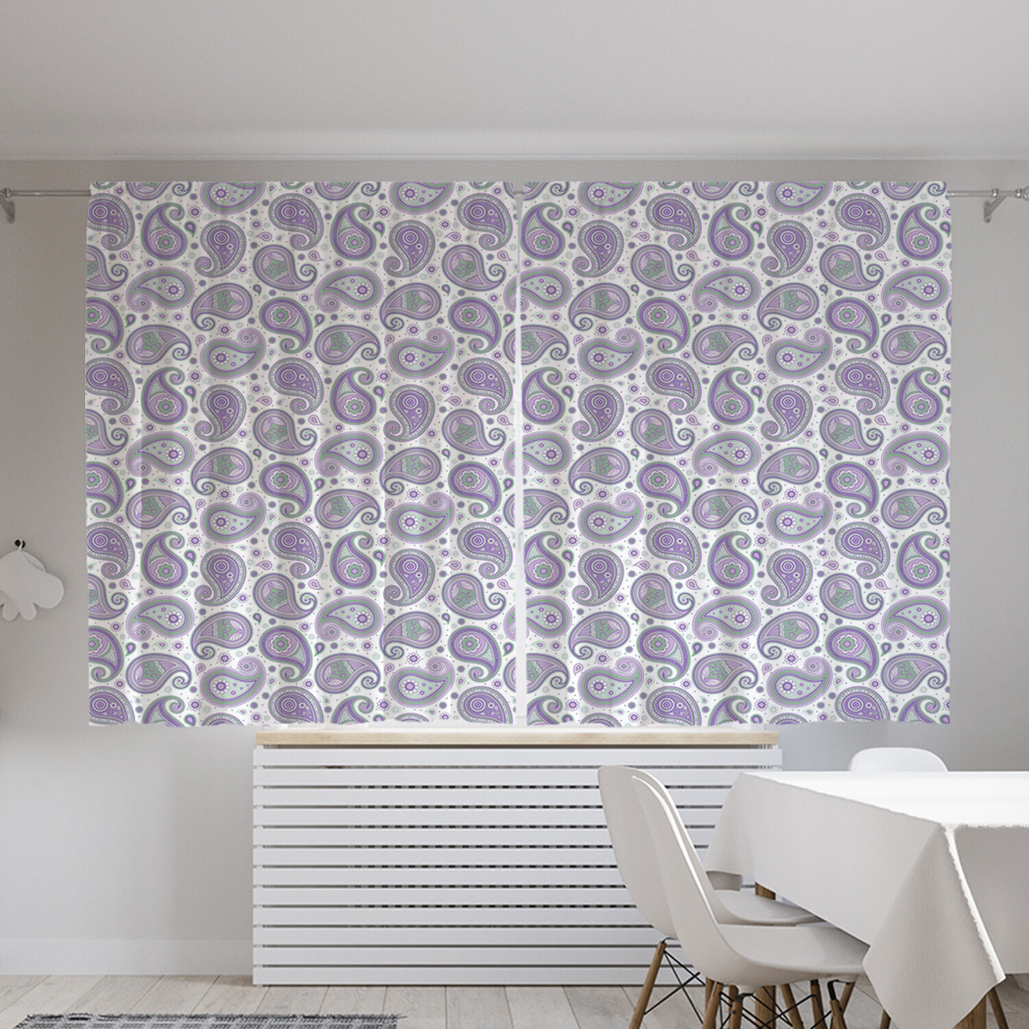 

Шторы с фотопечатью JoyArty "Нежные пейсли" из сатена, 290х180 см, Нежные пейсли