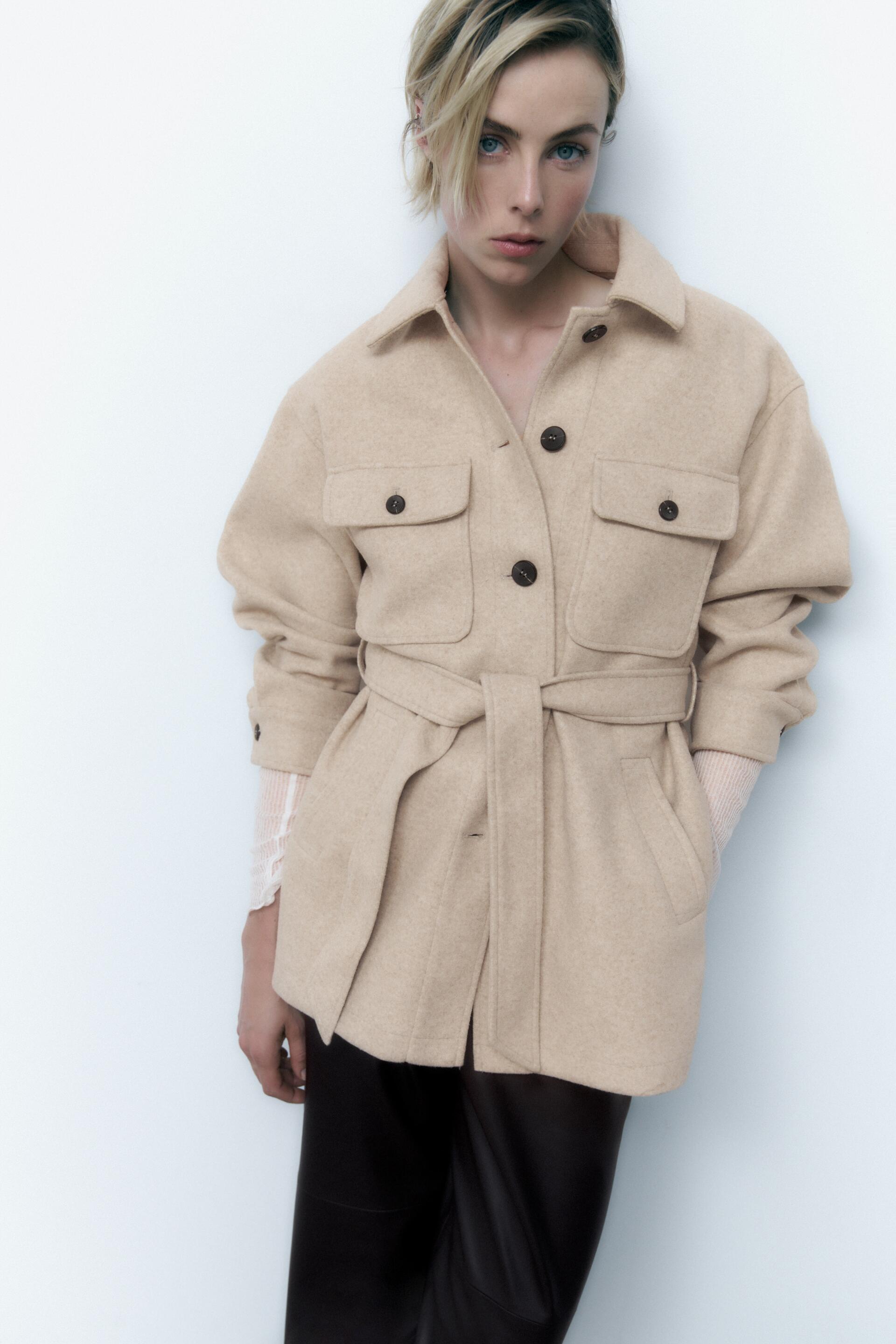 

Жакет женский ZARA 03046288 бежевый L (доставка из-за рубежа), 03046288