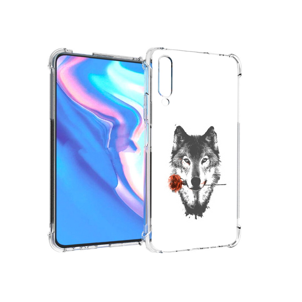 

Чехол MyPads Tocco для Honor 9X Pro волк с розой, Прозрачный, Tocco