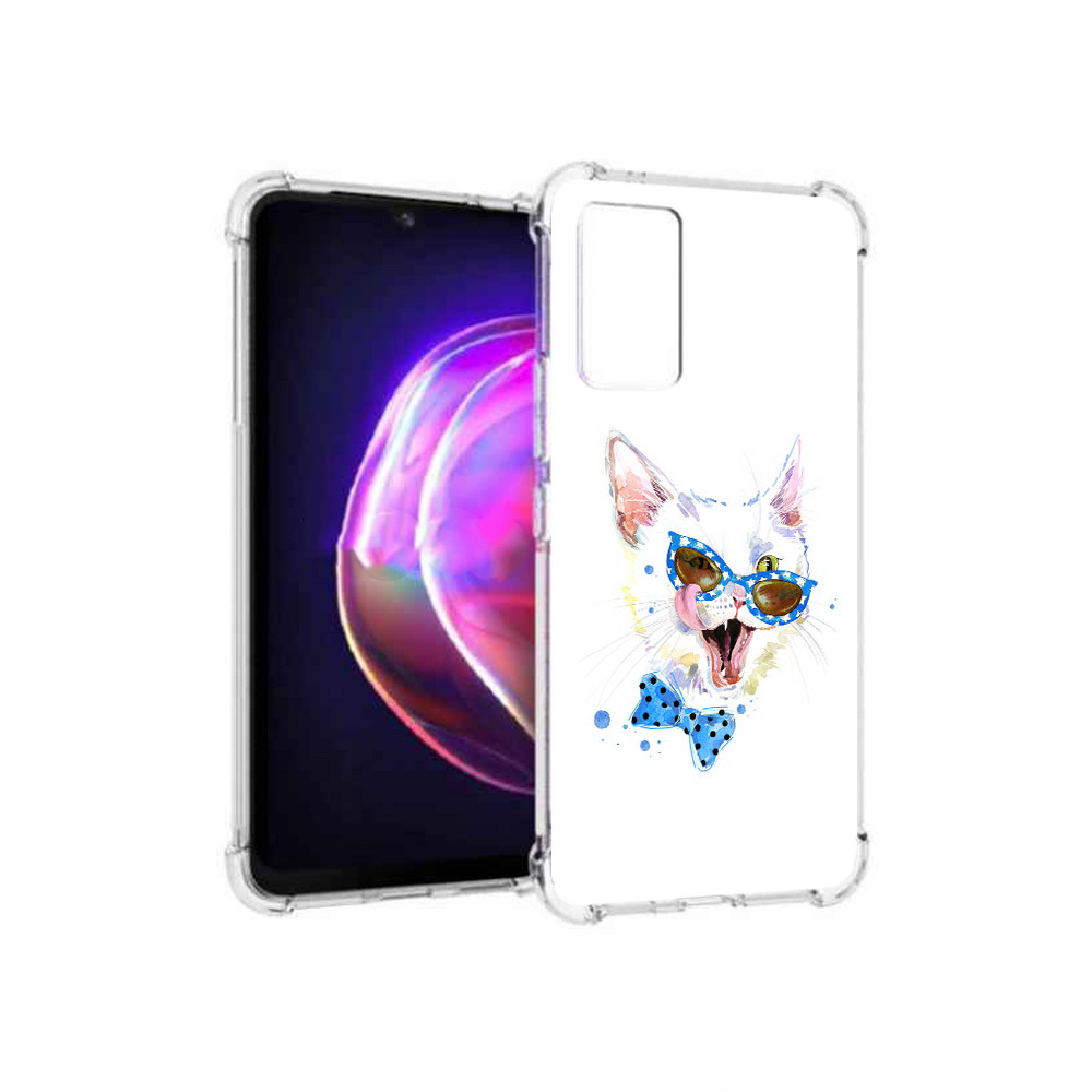 

Чехол MyPads Tocco для Vivo V21 белый кот (PT161781.395.229), Прозрачный, Tocco