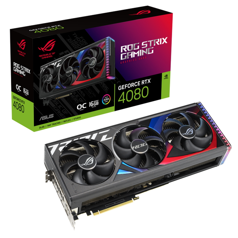 

Видеокарта ASUS NVIDIA GeForce RTX 4080 ROG Strix (ROG-STRIX-RTX4080-O16G-GAMING), Черный, GeForce RTX 4080 ROG Strix