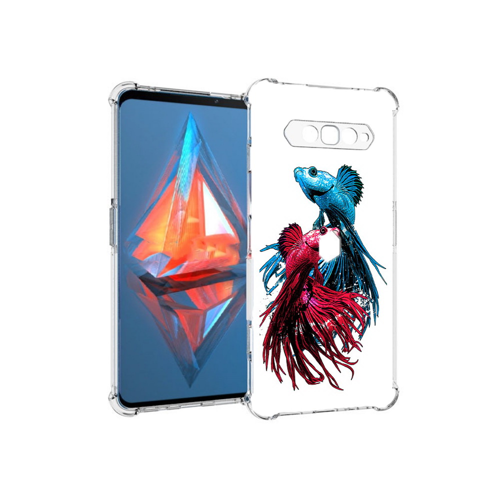 

Чехол MyPads Tocco для Xiaomi Black Shark 4 рыбы петушки (PT162389.266.592), Прозрачный, Tocco