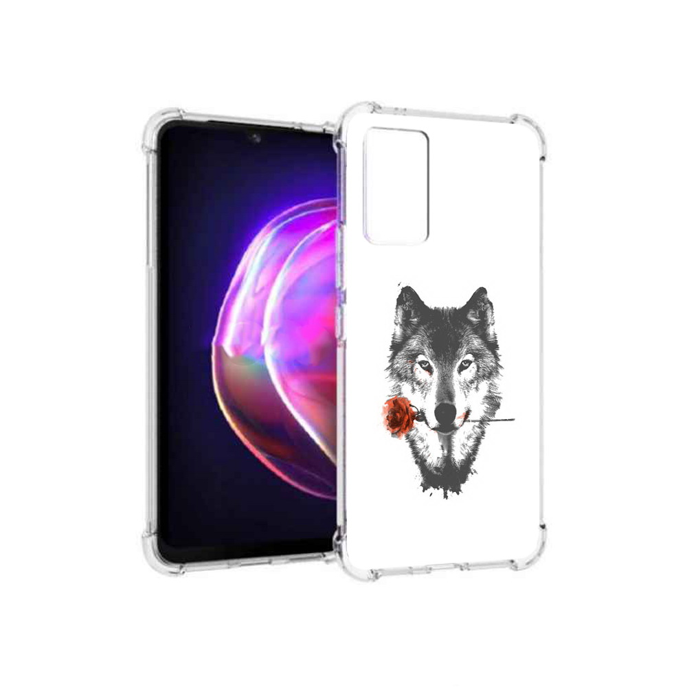 

Чехол MyPads Tocco для Vivo V21 волк с розой (PT161781.395.270), Прозрачный, Tocco