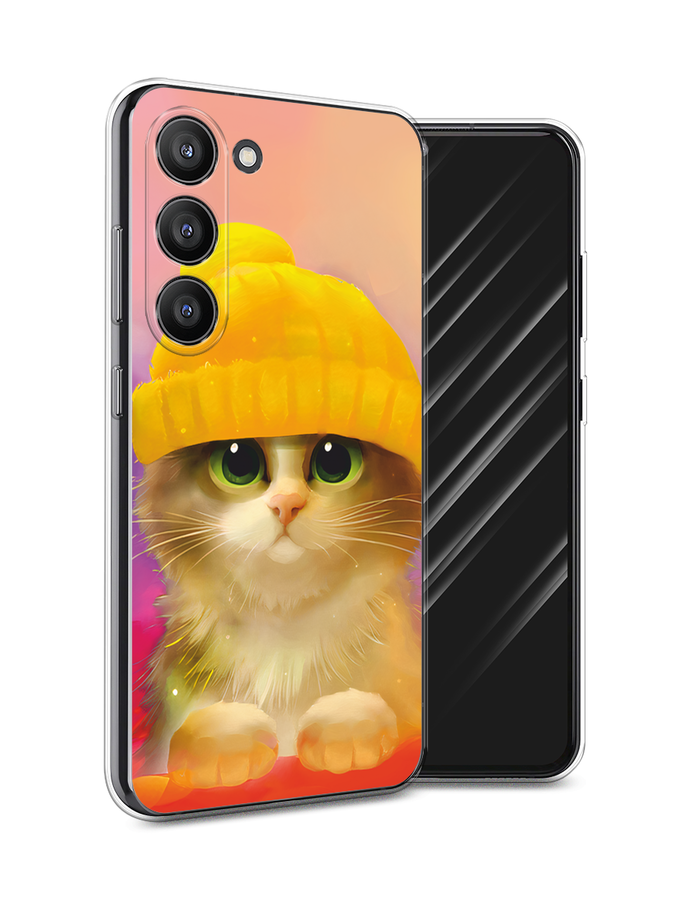 

Чехол Awog на Samsung Galaxy S23 5G "Котенок в желтой шапке", Желтый, 2107350-2