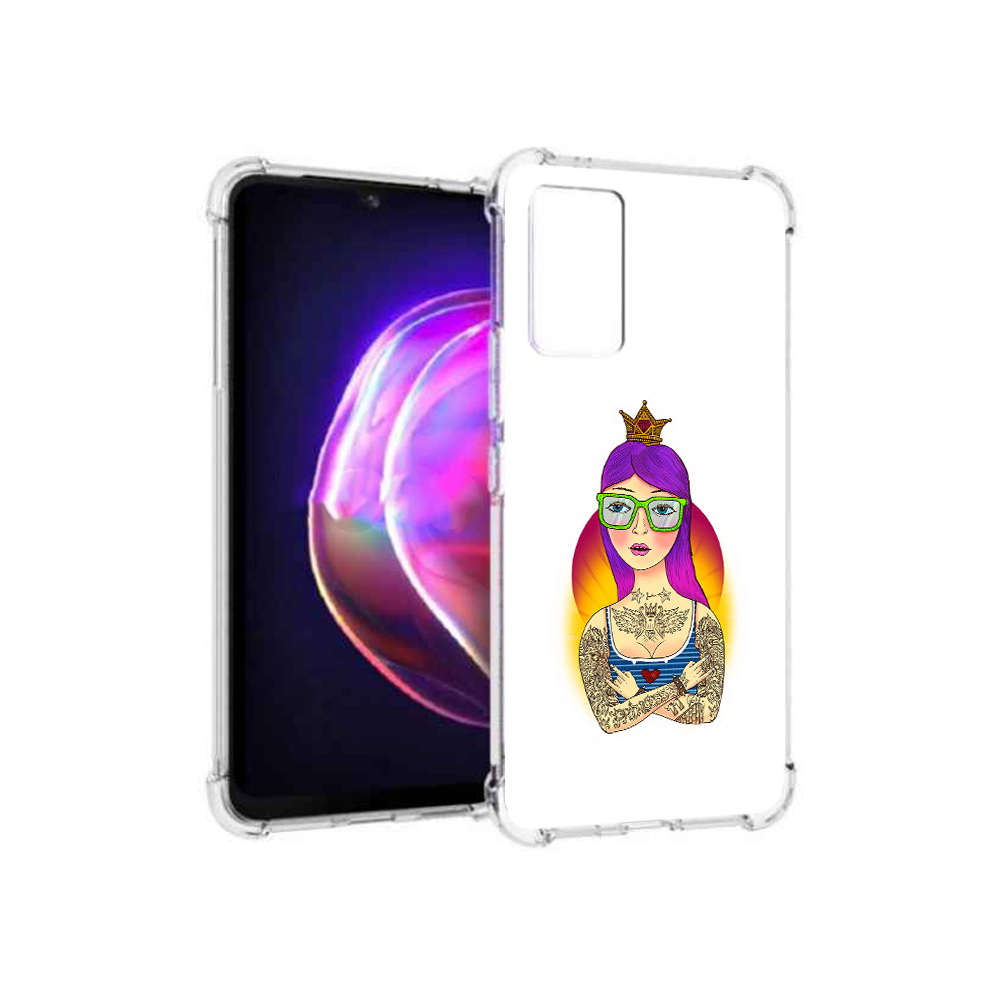 

Чехол MyPads Tocco для Vivo V21 девушка в татуировках с короной (PT161781.395.305), Прозрачный, Tocco