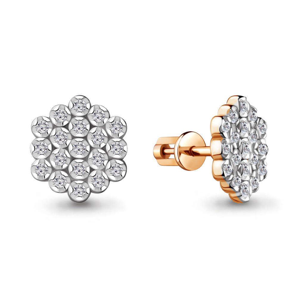 

Серьги-пусеты из серебра с фианитом Aquamarine 48429А_925_з, 48429А_925_з
