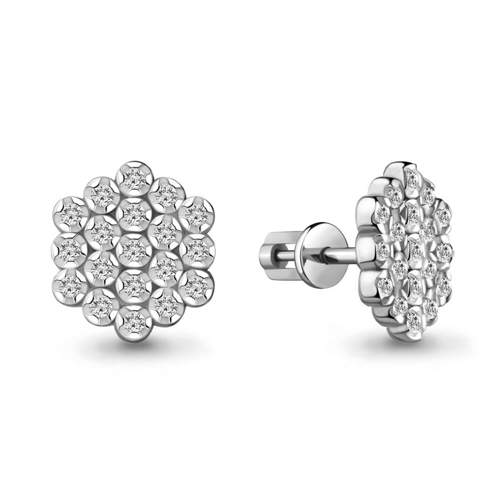 

Серьги-пусеты из серебра с фианитом Aquamarine 48429А_925_р, 48429А_925_р