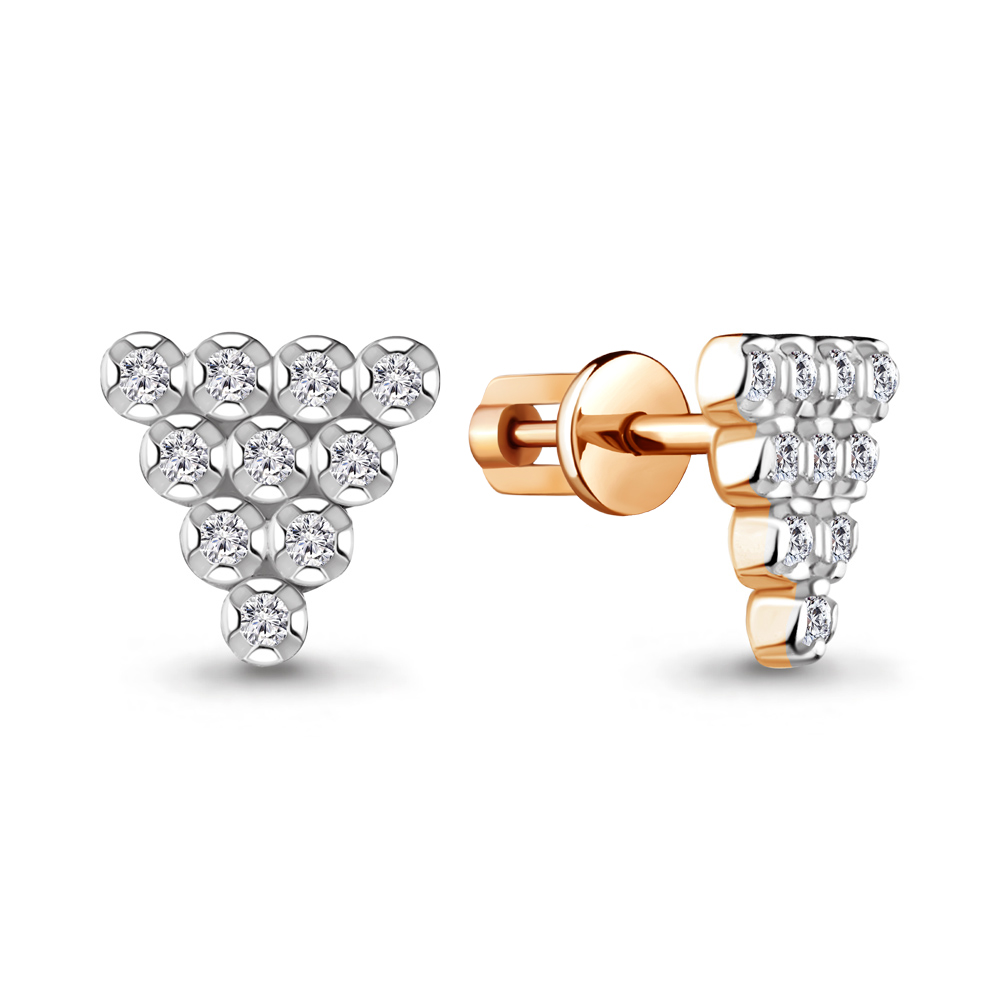

Серьги-пусеты из серебра с фианитом Aquamarine 48431А_925_з, 48431А_925_з
