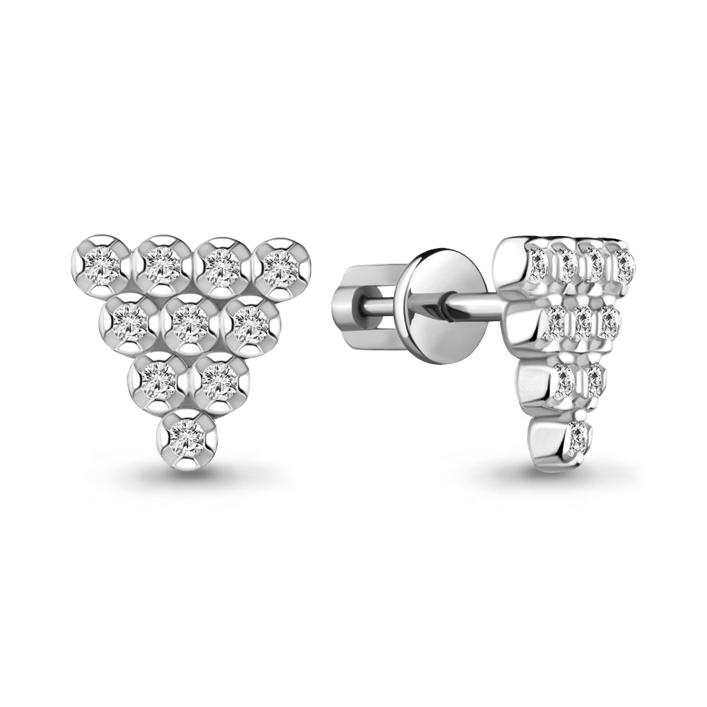 

Серьги-пусеты из серебра с фианитом Aquamarine 48431А_925_р, 48431А_925_р
