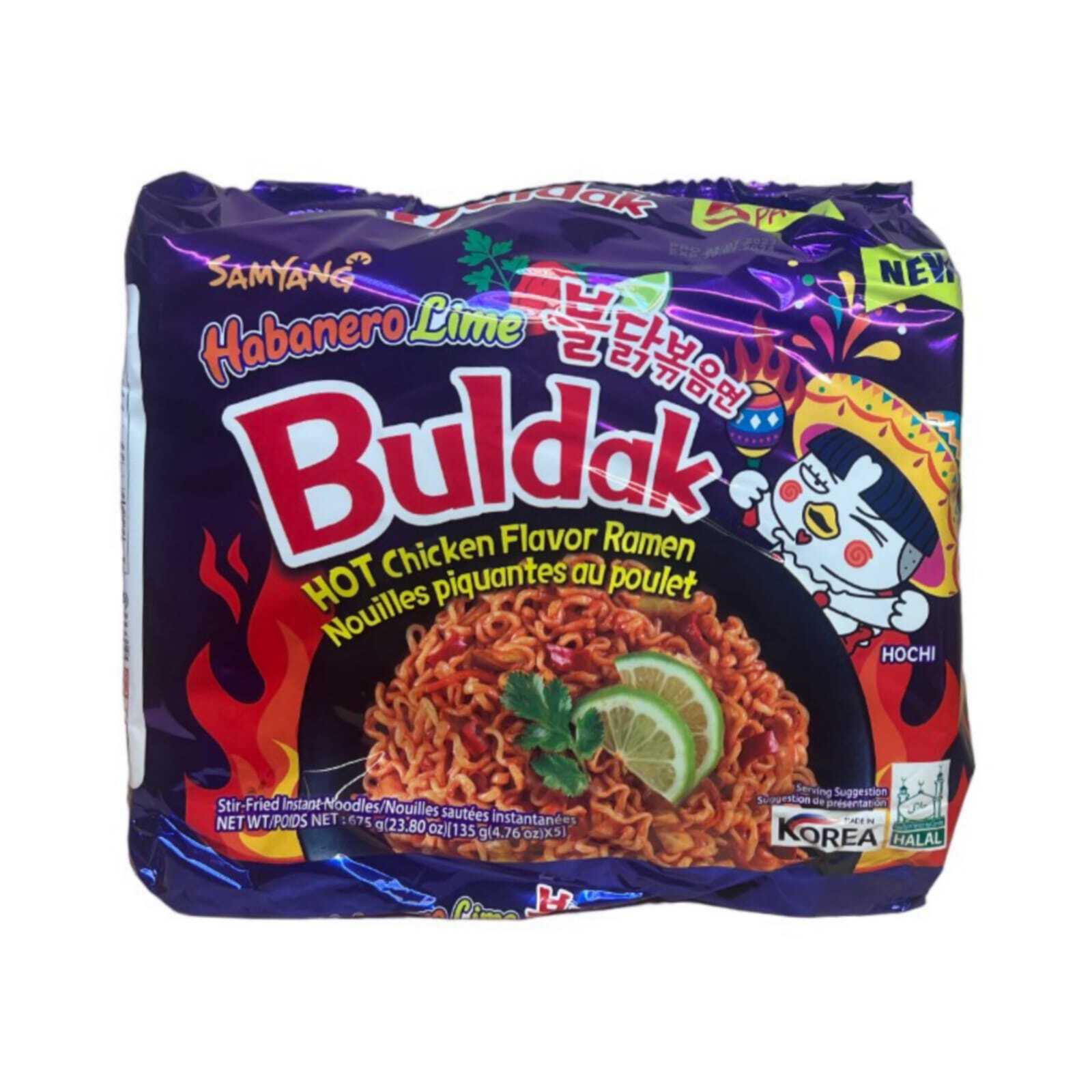 

Лапша быстрого приготовления Samyang Курица, Хабанеро и Лайм 135 г, 5 шт