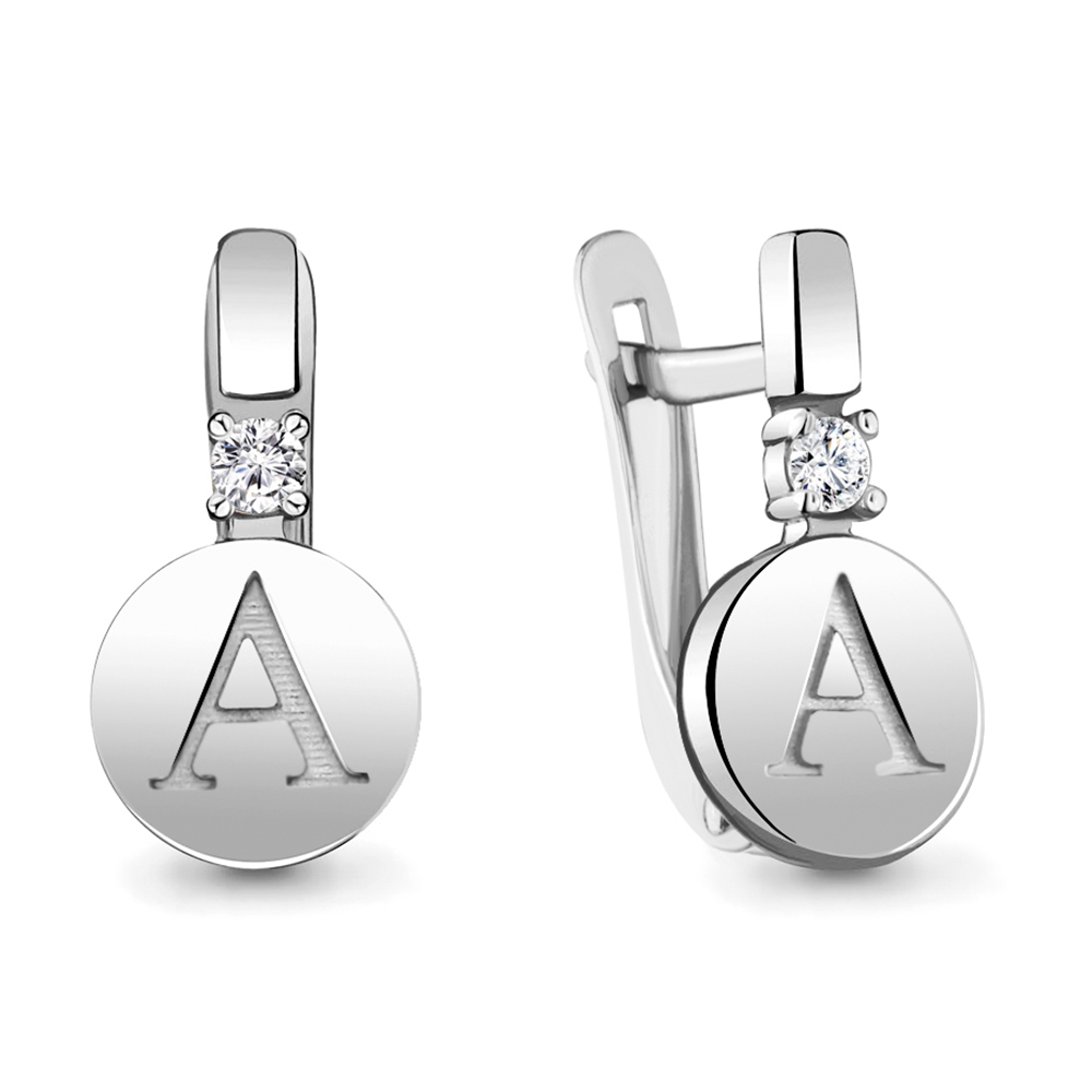 

Серьги из серебра с фианитом Aquamarine 48433А_925_р, 48433А_925_р