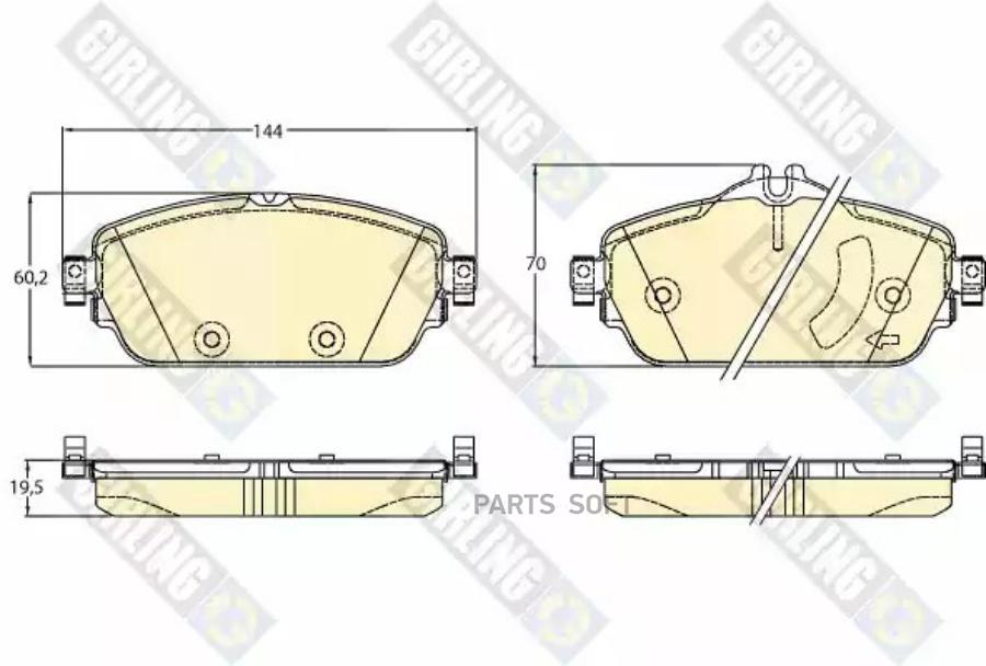 

Колодки тормозные mercedes w205 14- передние l 144мм.