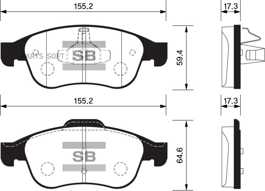 

Колодки тормозные renault duster 2.0, fluence, megane 08- передние sangsin sp1390