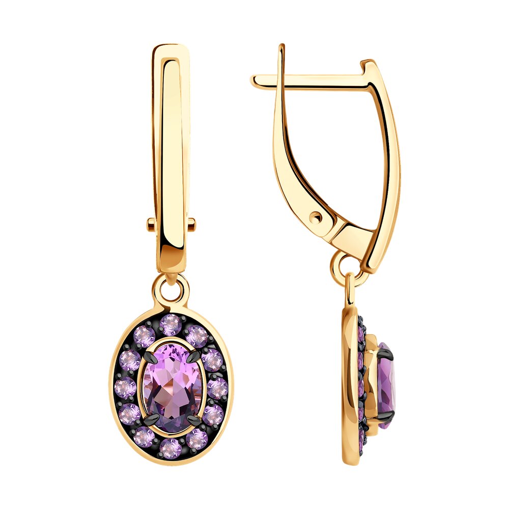 

Серьги из красного золота Diamant 51-321-01961-1, аметист, 51-321-01961-1