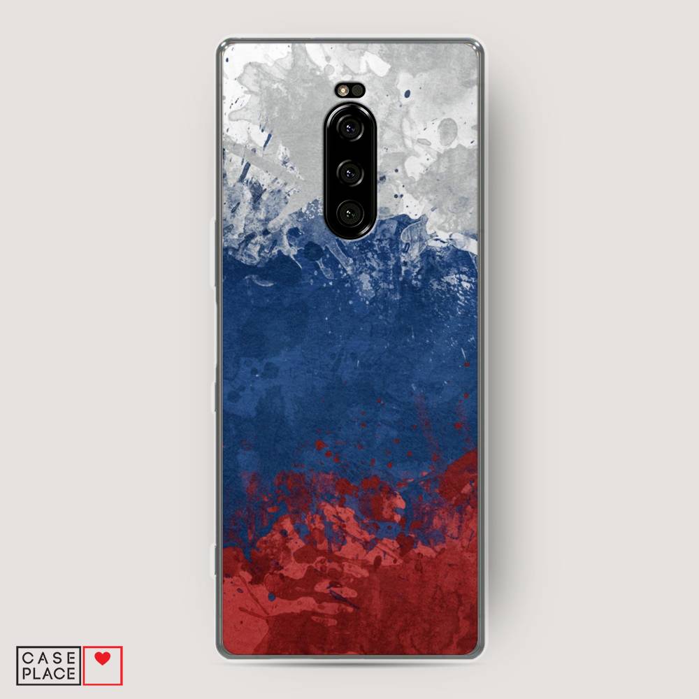 фото Силиконовый чехол "флаг россии неровный" на sony xperia 1 awog