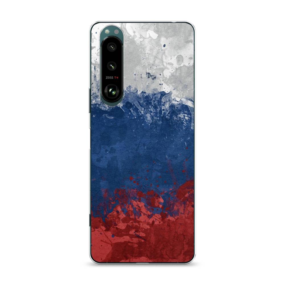 фото Силиконовый чехол "флаг россии неровный" на sony xperia 1 iii awog