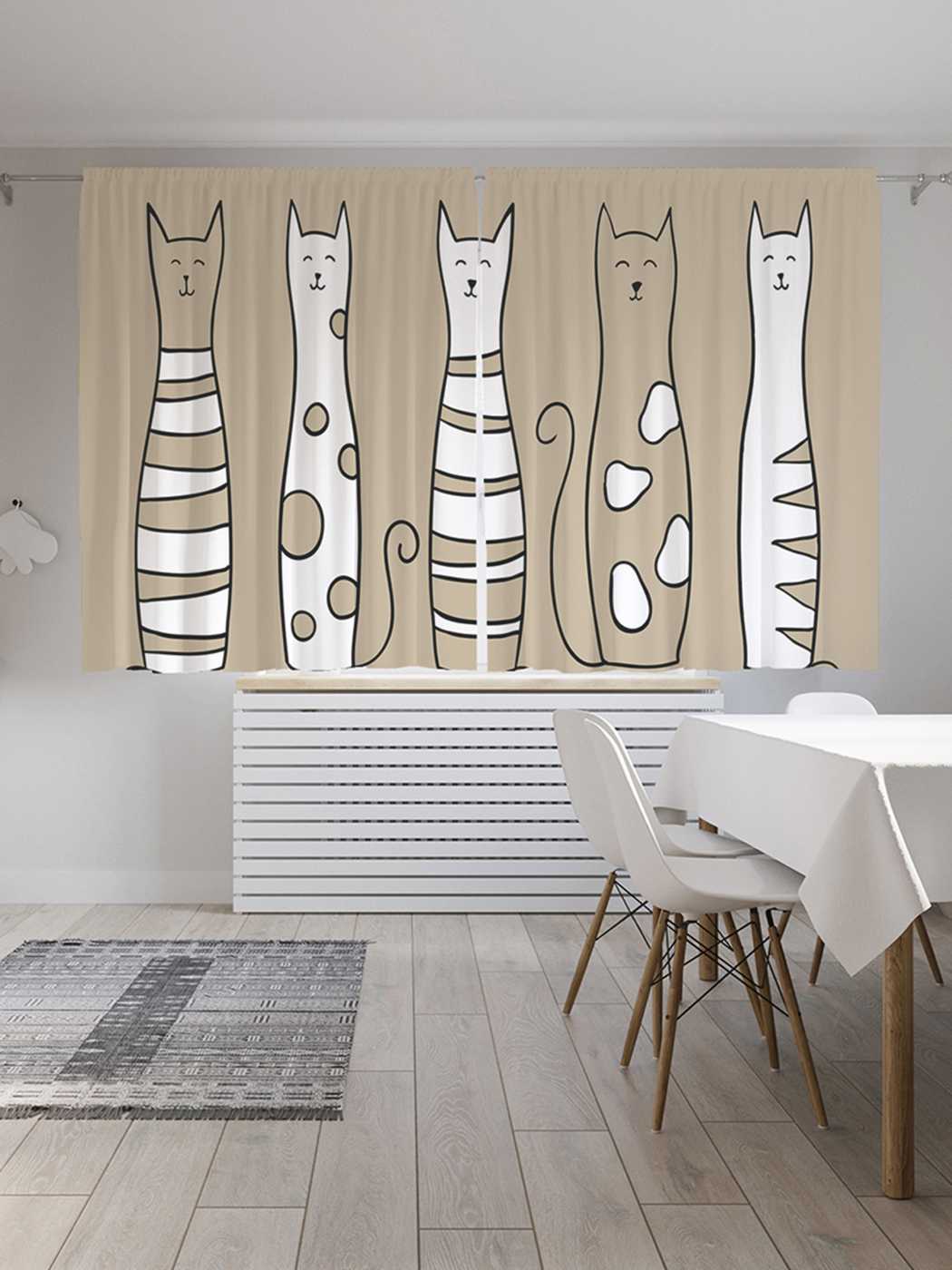 

Классические шторы JoyArty "Добрые коты", серия Oxford DeLux, 2 полотна 145x180 см, Добрые коты