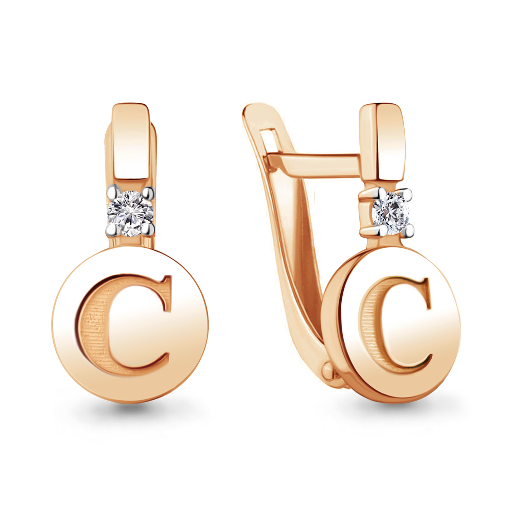

Серьги из серебра с фианитом Aquamarine 48439А_925_з, 48439А_925_з