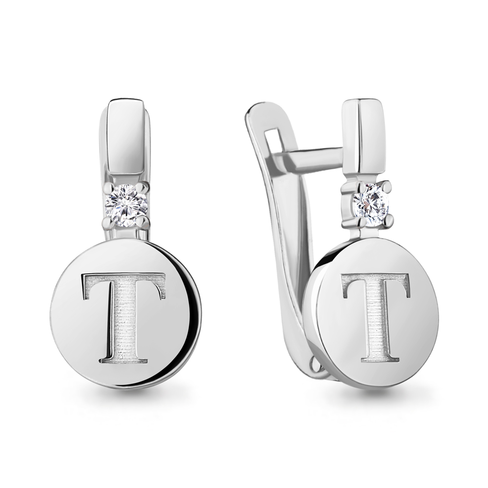 

Серьги из серебра с фианитом Aquamarine 48440А_925_р, 48440А_925_р