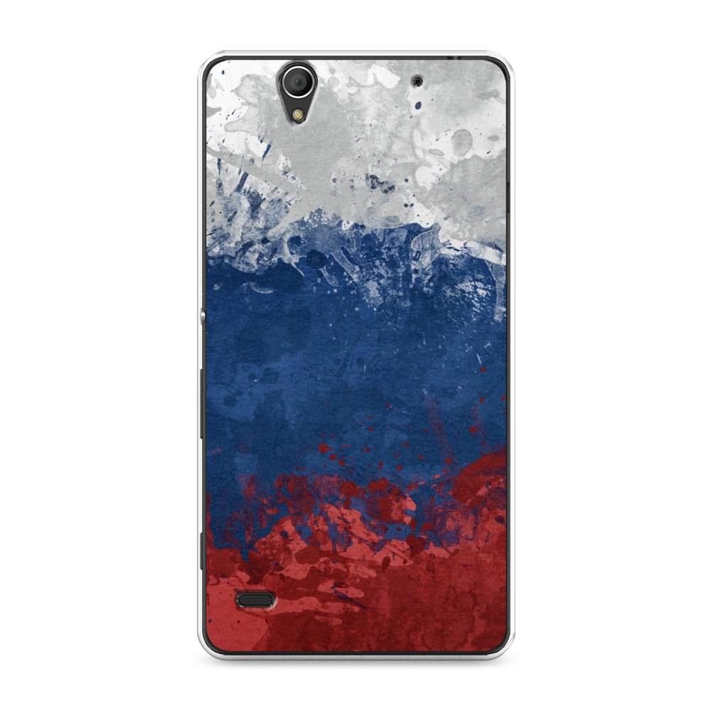 фото Силиконовый чехол "флаг россии неровный" на sony xperia c4 awog