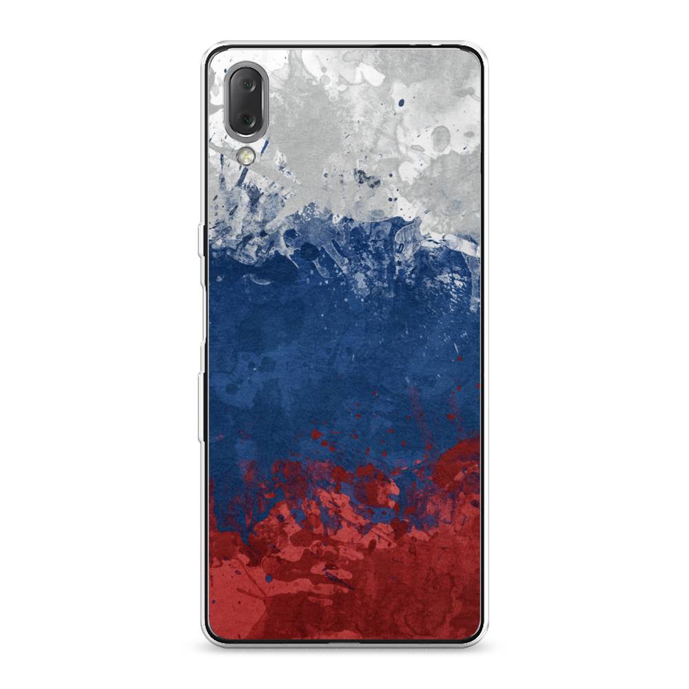 фото Силиконовый чехол "флаг россии неровный" на sony xperia l3 awog