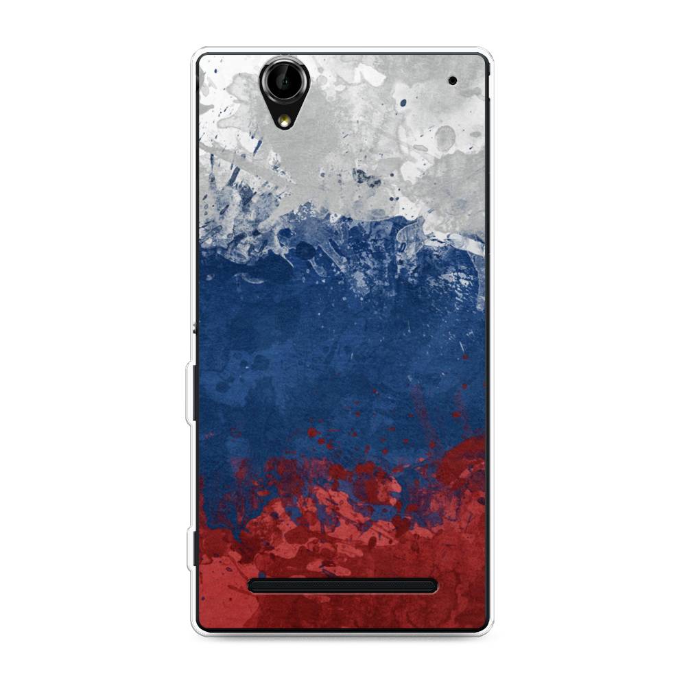 фото Силиконовый чехол "флаг россии неровный" на sony xperia t2 ultra awog