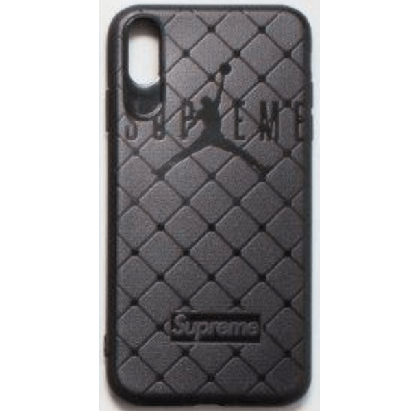 фото Чехол для iphone xs max рельефный matt tpu черный с рисунком, supreme nobrand