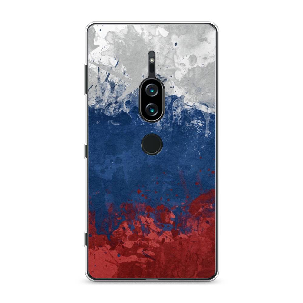 фото Силиконовый чехол "флаг россии неровный" на sony xperia xz2 premium awog