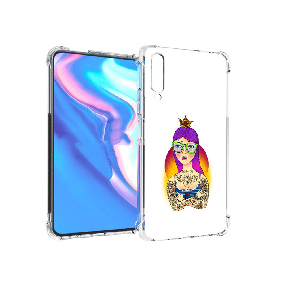 

Чехол MyPads Tocco для Honor 9X Pro девушка в татуировках с короной, Прозрачный, Tocco